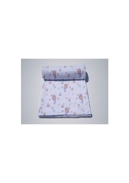 %100 Organik Pamuk Sertifikalı Çok Amaçlı Multi Müslin Örtü- Sirena