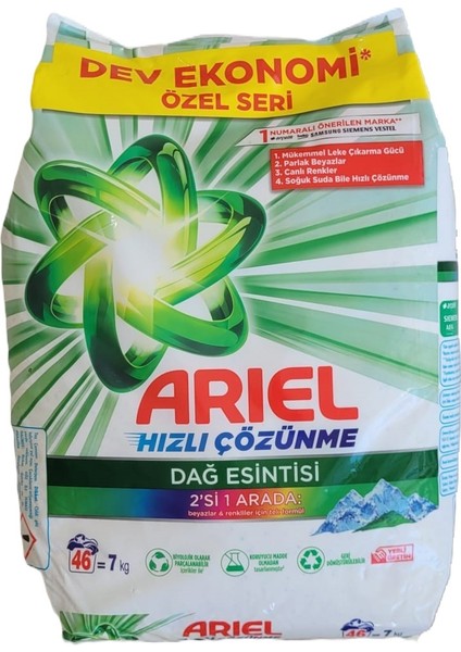 Hızlı Çözünme Dağ Esintısı Beyaz ve Renkliler Için 7 kg 46 Yıkama