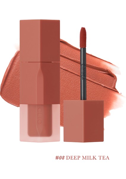 Pürüzsüz ve Kadifemsi Dokulu, Doğal Görünüm Sunan Tint CLIO Chiffon Blur Tint (08 Deep Milk Tea)