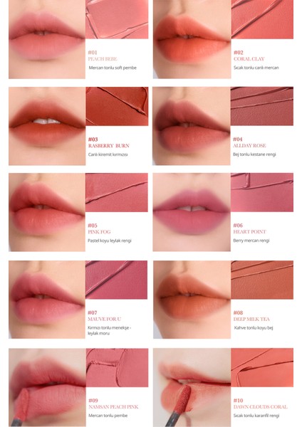 Pürüzsüz ve Kadifemsi Dokulu, Doğal Görünüm Sunan Tint CLIO Chiffon Blur Tint (06 Heart Point)