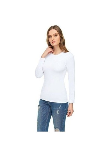 Elit Elit Kadın Elastan Likralı Pamuklu Uzun Kol Badi Body