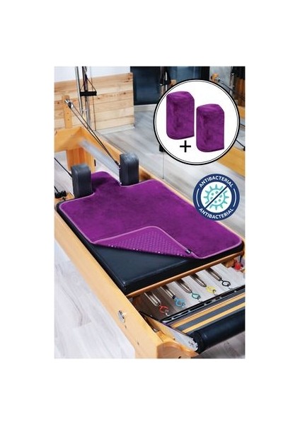 Antibakteriyel Mor Pilates Reformer Havlusu Omuzluk Kılıfı, Kaydırmaz Reformer Towel