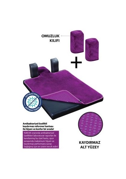 Antibakteriyel Mor Pilates Reformer Havlusu Omuzluk Kılıfı, Kaydırmaz Reformer Towel fiyatları