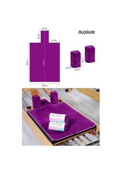 Antibakteriyel Mor Pilates Reformer Havlusu Omuzluk Kılıfı, Kaydırmaz Reformer Towel modelleri