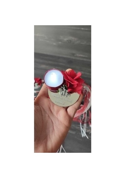 Pleksi Kına El Mumu Tealight Ledli Kına El Mumu Bordo Gümüş(10 Adet) fırsatları