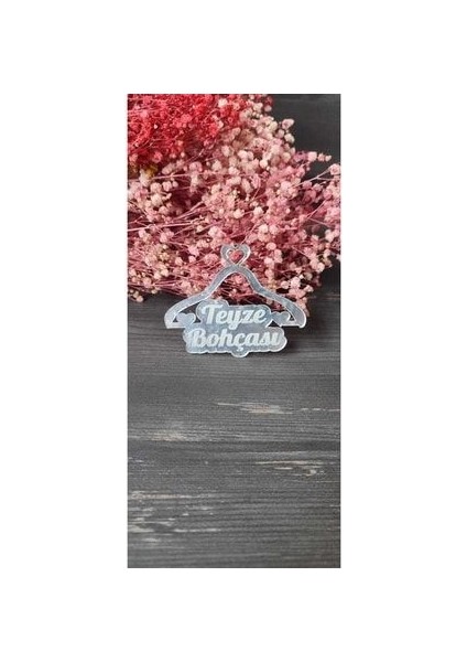 Pleksi Teyze Bohçası Yazısı Gümüş(1 Adet)