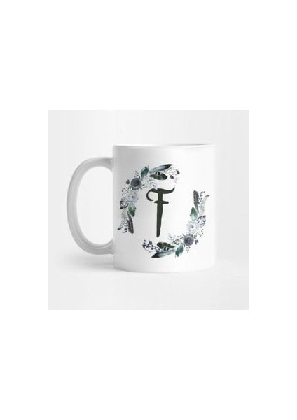 Floral Monogram F Dark Bohemian Flora Kupa