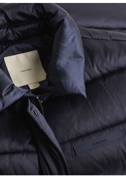 Calvin Klein Lacivert Kadın Mont Mw Padded Satın Drawstrıng Jacket