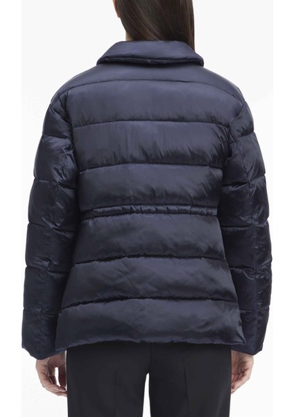 Calvin Klein Lacivert Kadın Mont Mw Padded Satın Drawstrıng Jacket