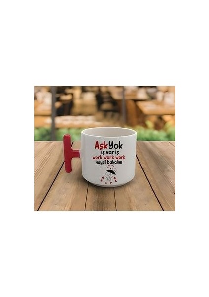Latte & Espresso El Yapımı Mochi Cat Motto Baskılı T Kulp Kupa 200 ml
