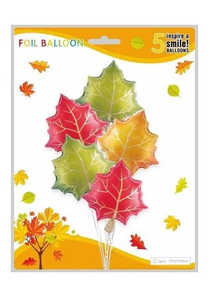 Sonbahar Yaprakları Folyo Balon Seti 5'li