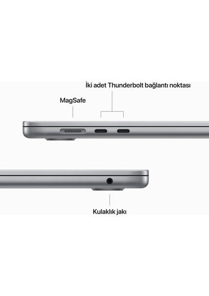 MacBook Air M3 16GB 256GB SSD macOS 15" Taşınabilir Bilgisayar Uzay Grisi MC9D4TU/A