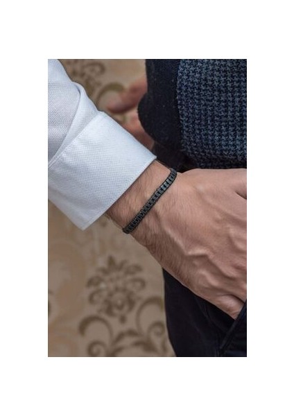 Sıralı Hematit Taşı Görünümlü Erkek Bileklik Unisex fiyatları