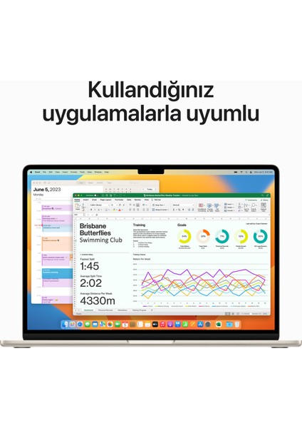 MacBook Air M3 16GB 256GB SSD macOS 15" Taşınabilir Bilgisayar Yıldız Işığı MC9F4TU/A