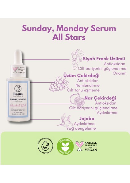 Sunday Monday Antioksidan Yüz Serumu fiyatları