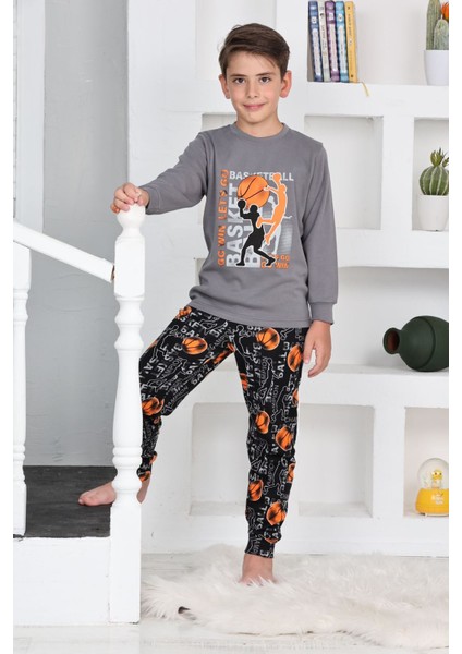 Basket Erkek Çocuk Pijama takımı - Gri
