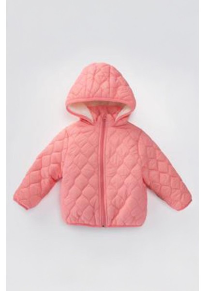 ( 1 - 10 Yaş ) Kapitone Içi Welsoft unisex Çocuk kaban Mont - Pembe