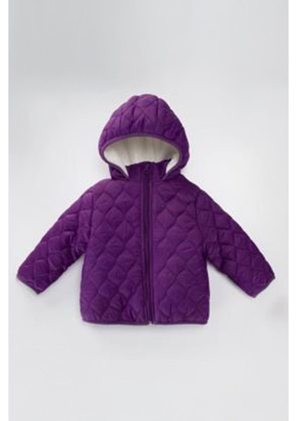 ( 1 - 10 Yaş ) Kapitone Içi Welsoft unisex Çocuk kaban Mont - Mor