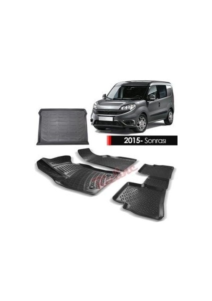 Fiat Doblo Paspas Bagaj Havuzu 3D Havuzlu Set 2015-