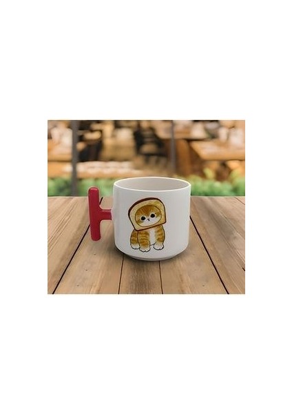 Latte & Espresso El Yapımı Haylaz Sevimli Yavru Kediler Baskılı T Kulp Kupa 200 ml