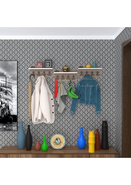 Kenzlife elbise askılığı karayemiş3 crd 26*114*12 vestiyer portmanto askı askılık 12 adet askı