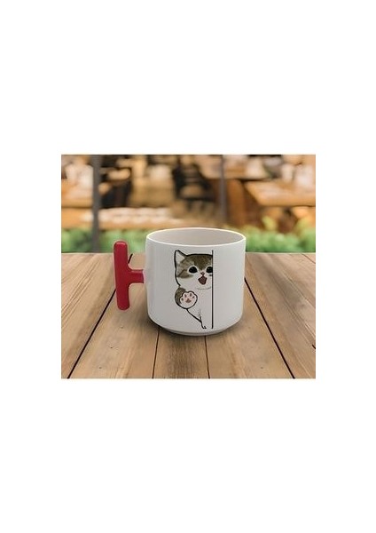 Atte & Espresso El Yapımı Haylaz Sevimli Yavru Kediler Baskılı T Kulp Kupa 200 ml