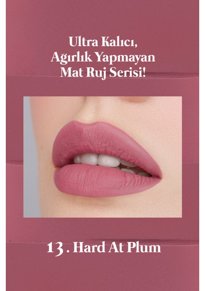 Mat Bitişli ve Uzun Süre Kalıcı Stick Ruj PERIPERA Ink Mood Matte Stick (13 Hard At Plum)