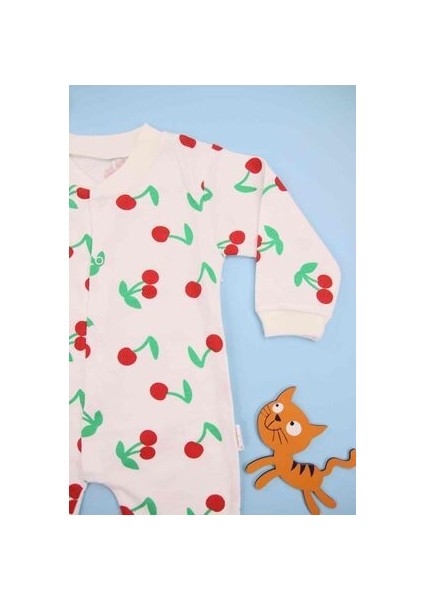 Kiraz Desenli Bebek Beyaz Tulum fiyatları