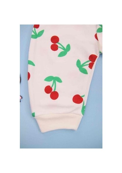 Kiraz Desenli Bebek Beyaz Tulum modelleri