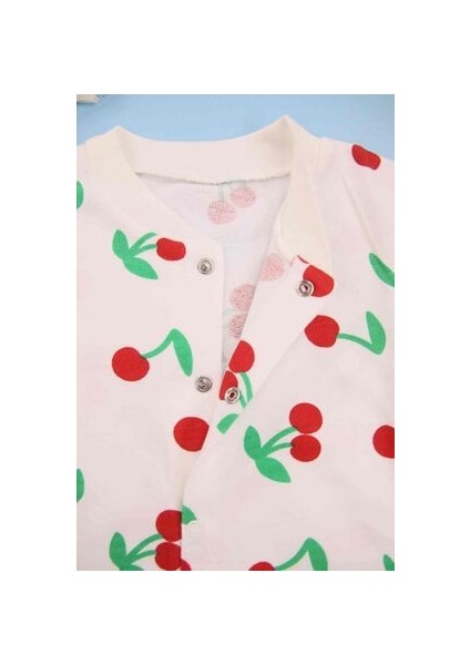 Kiraz Desenli Bebek Beyaz Tulum fırsatları