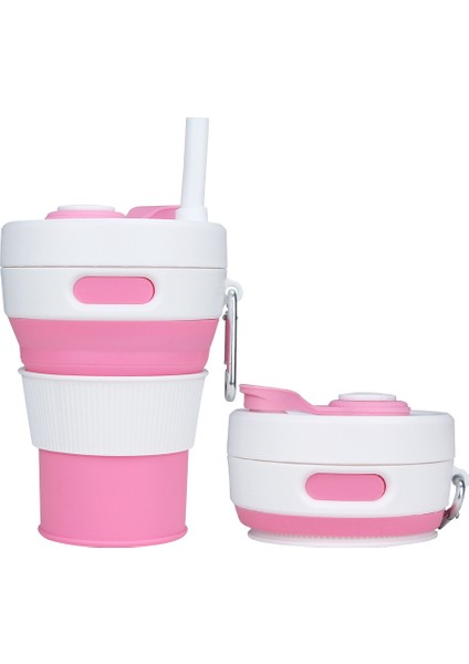 Yeni Silikon Katlanır Su Bardağı Taşınabilir Sıkıştırma Fincan Katlanır Kahve Fincanı Pipetli Bardak (Yurt Dışından)