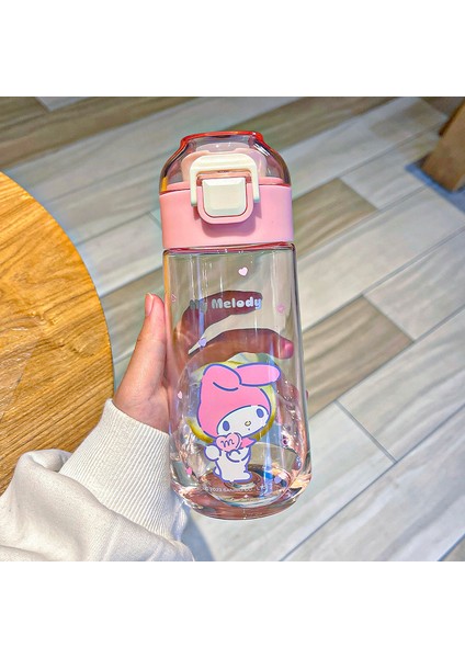 Sanrio Kuromi Plastik Bardak, Gösterişli Çocuk Su Bardağı, Kullanışlı Kulp, Öğrenci Bardağı, Açılır Kapak, Doğrudan Içme Bardağı (Yurt Dışından)