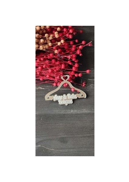 Pleksi Anne Baba Bohçası Yazısı Gümüş(1 Adet)