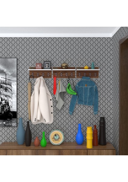Kenzlife elbise askılığı karayemiş3 cvz 26*114*12 vestiyer portmanto askı askılık 12 adet askı