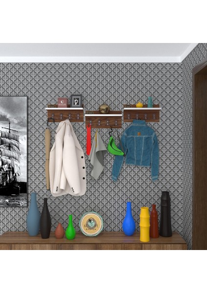 Kenzlife elbise askılığı karayemiş3 cvz 26*114*12 vestiyer portmanto askı askılık 12 adet askı