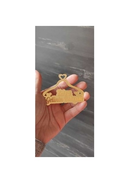 Pleksi Gelin Bohçası Yazısı Isme Özel Gold(5 Adet)