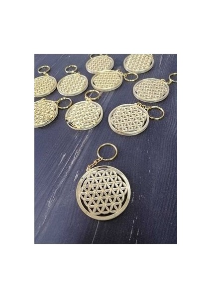 Yaşam Çiçeği Anahtarlık Gold