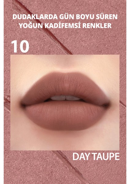 Yoğun Renk Pigmentli, Kadife Görünümlü Ruj PERIPERA Ink Velvet Intense Stick (010 Day Taupe)