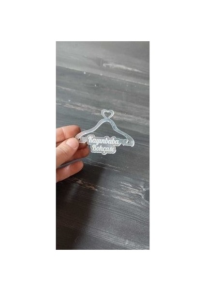 Pleksi Kayınbaba Bohçası Yazısı Gümüş 1 Adet