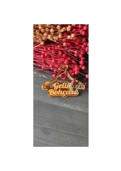 Pleksi Gelin Bohçası Yazısı Bohça Süsü Gold 5 Adet