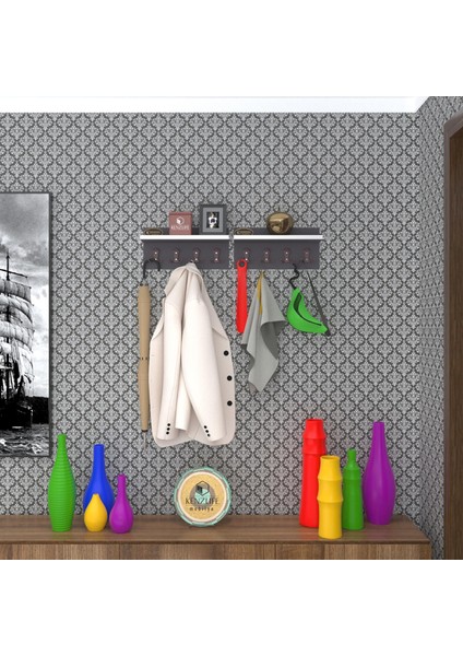 Kenzlife elbise askılığı karayemiş2 gri 26*076*12 vestiyer portmanto askı askılık 8 adet askı