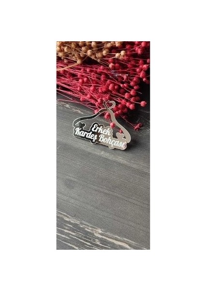 Pleksi Erkek Kardeş Bohçası Yazısı Gümüş