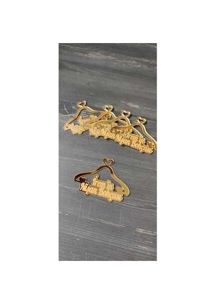 Pleksi Nişan Bohçası Yazısı Isme Özel Gold 5 Adet