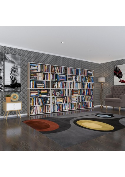 Kenzlife 6 Katlı 4 Bölme Kitaplık