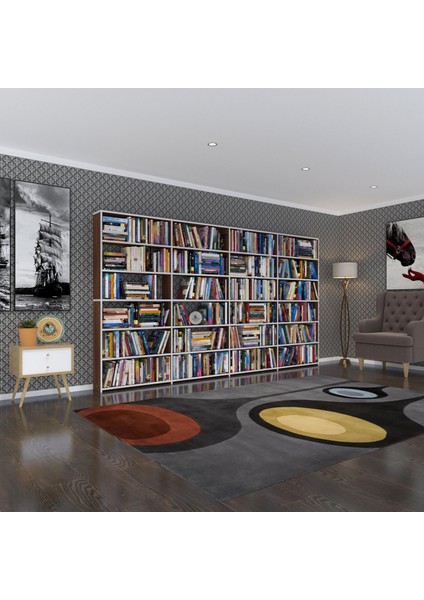 Kenzlife 6 Katlı 4 Bölme Kitaplık