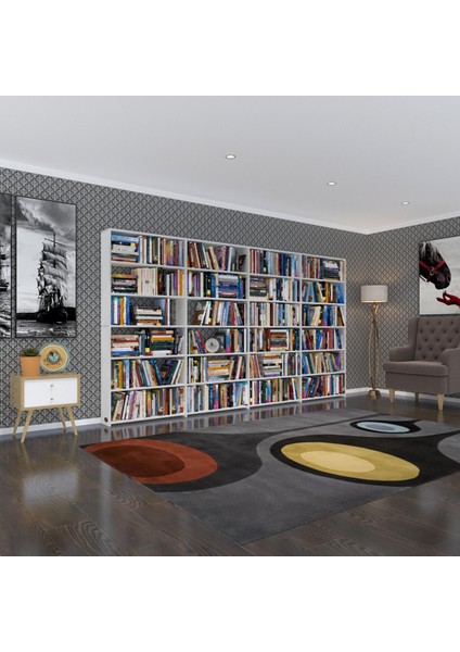 Kenzlife 6 Katlı 4 Bölme Kitaplık