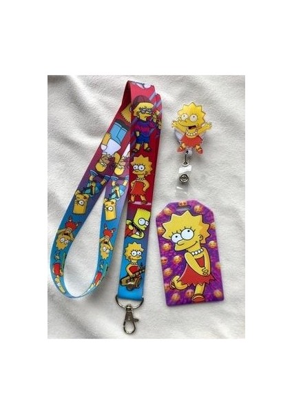 Lisa Simpson-Simpsonlar Boyun Askısı Yoyo ve Kartlık Set