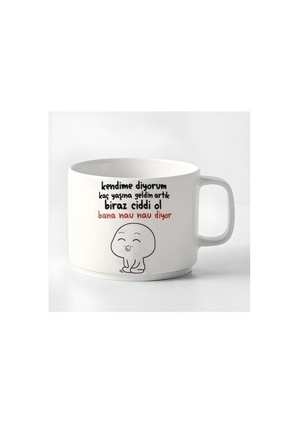 Duble Türk Kahvesi Fincanı Espresso Nau Nau MOTTO180 ml