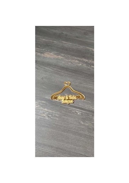 Pleksi Anne Baba Bohçası Yazısı Gold(1 Adet)