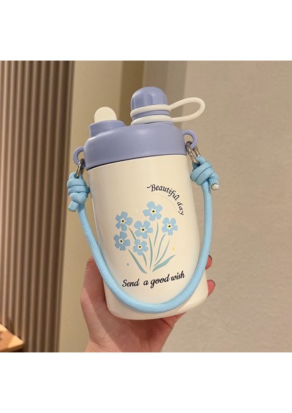500ML Moda Halat Lale Serisi Termos Bardak 304 Paslanmaz Çelik Hasır Su Bardağı Taşınabilir Vakum Çift Içme Bardağı (Yurt Dışından)